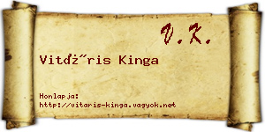 Vitáris Kinga névjegykártya