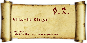 Vitáris Kinga névjegykártya